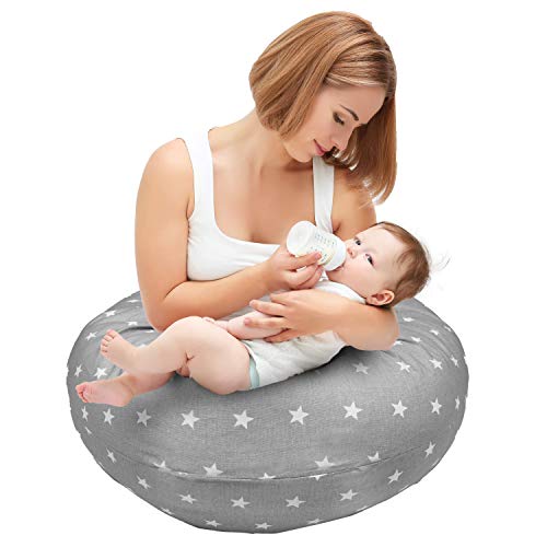 Almohada Embarazo cojin lactancia embarazada - almohadas Premama, Cojín maternal para Embarazadas dormir, cojines grande y Reductor Cuna bebe Gris