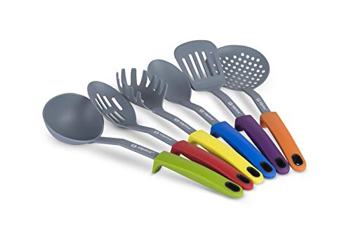 Alpina Herramientas de Cocina 7 Piezas Set con práctico Soporte Giratorio, 6