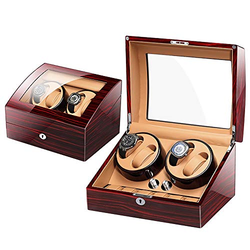 Alta Watch Winder Caja de reloj mecánica - Mesa batidora Reloj mecánico Caja de cuerda automática Caja de reloj Mesa oscilante Caja de almacenamiento Caja giratoria Caja de recolección for el hogar -