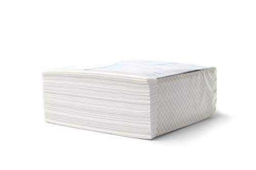 Alvotex CHIC Airlaid - Servilletas desechables (50 unidades, similar a la tela), Blanco, 40 x 40cm