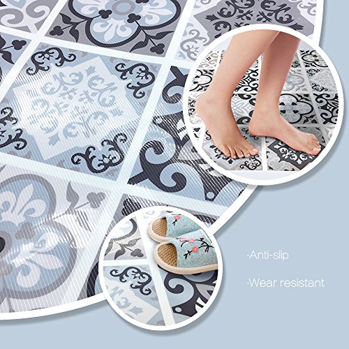 Alwayspon Azulejos de Vinilo Suelo Sticker, Impermeable Antideslizante Azulejos de la Etiqueta para la Cocina Y Baño 23.6X47.2” /, PC 1 Mediterranean 60x120cm (Mediterranean, 50x50cm, 4Pcs)