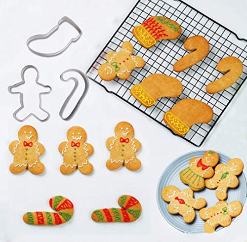 Amacoam Cortadores de Galletas Navidad Moldes Galletas Navidad de Acero Inoxidable 14 Piezas Juego de Moldes Cortador de Galletas para Galletas Decoracion Tarta Accesorio de Cocina Galletas Hornear