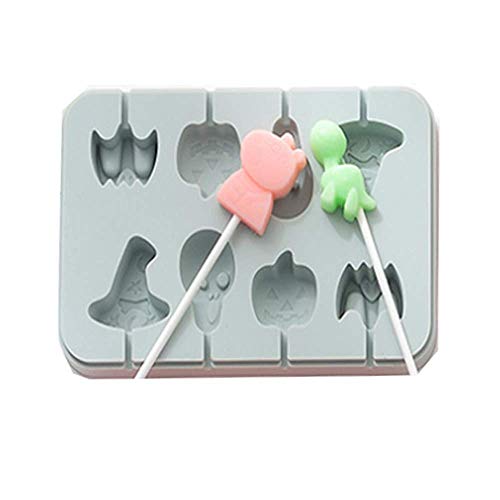 Amandsyl Antiadherente Molde de Silicona para Cake Pop Caramelo De Chocolate Dinosaurio Forma del Molde En Forma De Piruleta Suave Molde De Caramelo De Chocolate Molde de Silicone Lollipop (2 Piezas)