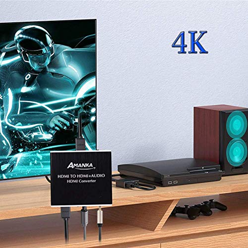 AMANKA HDMI Audio Extractor Ultra HD 4K x 2K HDMI a HDMI SPDIF/Toslink Óptico Salida de Audio de 3,5 mm para PS3 PS4 BLU-Ray DVD Xbox TV