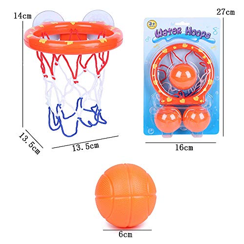 Amasawa Mini Baloncesto de Baño,Canasta Baloncesto Infantil Bañera,Juego de aro de Baloncesto para Baño Juego de Disparos en la Bañera Juguetes con 3 Bolas y Ventosas para Niños, Niños Pequeños