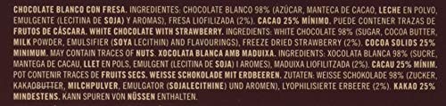 Amatller - Lata de hojas de chocolate blanco con fresas - 60 g