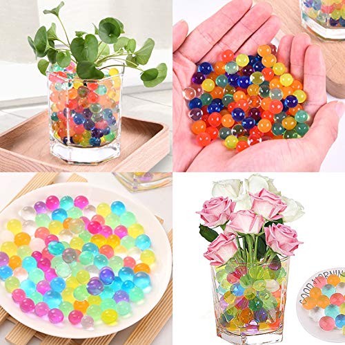 AMAYGA 60000 PCS Bolas de Gel de Agua,Perlas de Gel para decoración del Florero,Plantas,Flores,Mezclados cristalino Hidrogel Bolas de Gel para Decoración