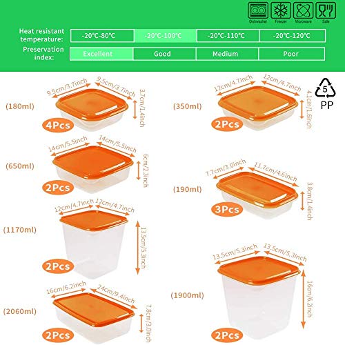 AMAYGA Juegos de Recipientes para Alimentos,Apta para Lavavajillas y Microondas,Recipientes para Cereales Sin BPA,Juego de Almacenamiento de Comida de 17 Unidades