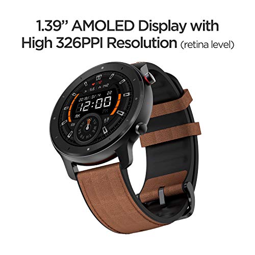 Amazfit GTR 47mm Reloj Inteligente Deportivo AMOLED de 1.39",GPS + GLONASS Integrado,Frecuencia cardíaca Continua de 24 Horas, Larga duración de batería,12 Deportes Diferentes - Acero Inoxidable