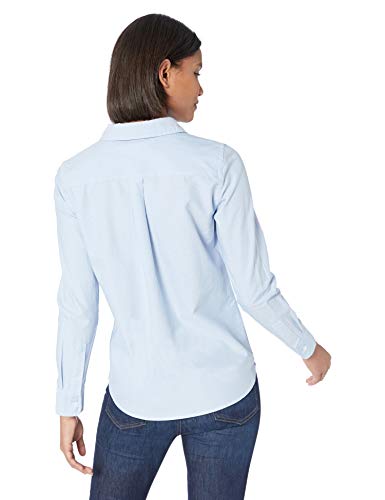 Amazon Essentials - Camisa Oxford de manga larga y corte clásico para mujer, Azul (Blue Blu), US M (EU M - L)