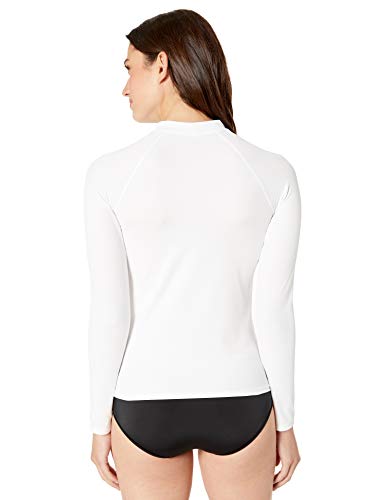 Amazon Essentials - Camiseta de protección solar con manga larga para mujer, Blanco, US M (EU M)