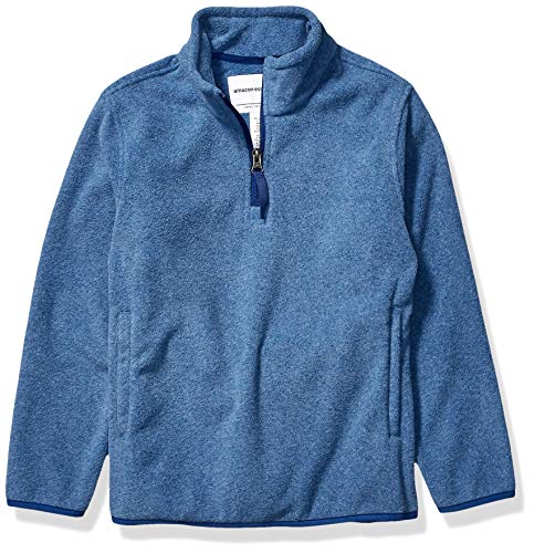 Amazon Essentials Quarter-Zip Polar Fleece Jacket Forro, Azul (Blue Heather), ((Talla del fabricante: M 8)