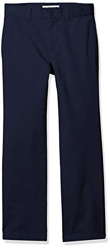 Amazon Essentials Straight Leg Flat Front Uniform Chino Pant Pants, Azul Marino, 6(S)