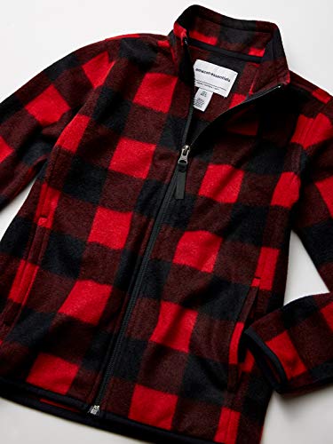 Amazon Essentials Zip-up Fleece Jacket Chaqueta, Exploded Red Buffalo Check, L (10)