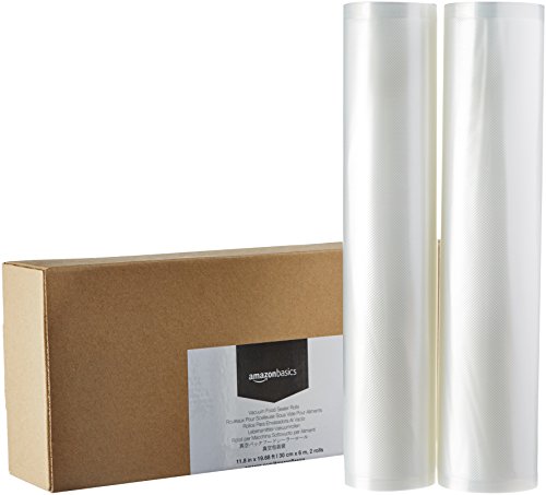 AmazonBasics - 2 rollos para sellar al vacío, 30 cm x 600 cm