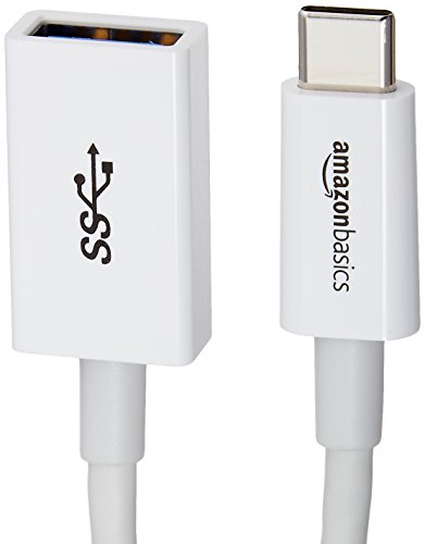 AmazonBasics - Adaptador hembra USB tipo C a USB 3.1 de 1ª generación - Blanco