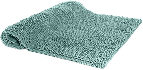 AmazonBasics - Alfombrilla de baño, antideslizante, de microfibra, 0,53 x 0,86 m, Verde espuma de mar