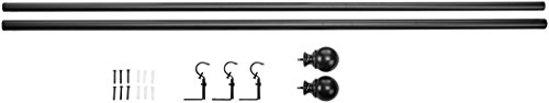 AmazonBasics - Barra para cortinas con remates redondeados, 91-182 cm, Negro