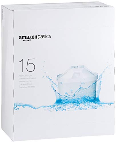 AmazonBasics Cartuchos Filtrantes de Agua, Blanco, 15 unidades - Fits BRITA Maxtra Jugs (not Maxtra+)