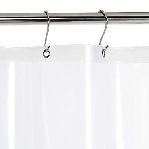 AmazonBasics - Cortina de ducha de PEVA de peso medio, transparente, 183 x 183 cm