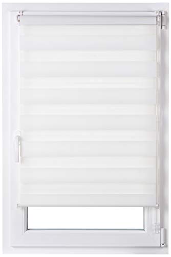 AmazonBasics - Estor enrollable de doble capa, 66 x 150 cm, Crema