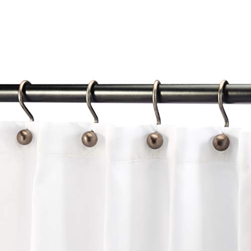 AmazonBasics - Ganchos para cortinas de ducha, ganchos con forma de S, bronce frotado con aceite