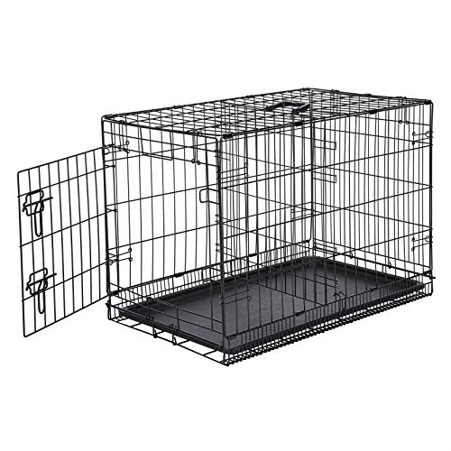 AmazonBasics - Jaula para perros plegable, de metal, una puerta, 76 cm