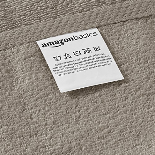 AmazonBasics - Juego de 4 toallas de secado rápido, 2 toallas de baño y 2 toallas de mano - Gris