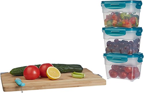 AmazonBasics: Juego de almacenamiento de comida de 3 unidades, 3 x 1,0 L