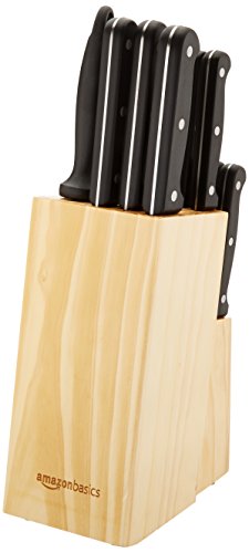 AmazonBasics - Juego de cuchillos de cocina y soporte (14 piezas)