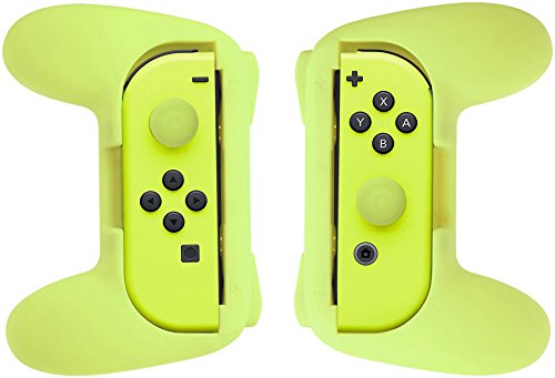 AmazonBasics - Kit de empuñaduras para mandos Joy-Con de Nintendo Switch - Amarillo neón