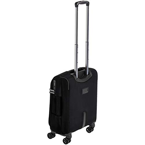 AmazonBasics - Maleta de cabina con ruedas de calidad superior, expandible, con lados blandos y cierre con candado TSA, 46 cm, internacional, Negro