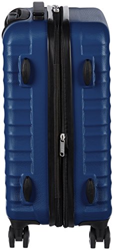 AmazonBasics - Maleta de viaje rígida giratori - 55 cm, Tamaño de cabina, Azul marino