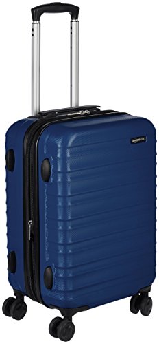 AmazonBasics - Maleta de viaje rígida giratori - 55 cm, Tamaño de cabina, Azul marino