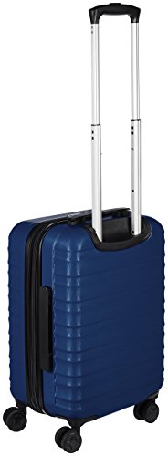 AmazonBasics - Maleta de viaje rígida giratori - 55 cm, Tamaño de cabina, Azul marino