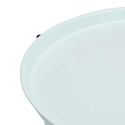 AmazonBasics - Mesa redonda con capacidad de almacenamiento en verde menta con tejido gris jaspeado