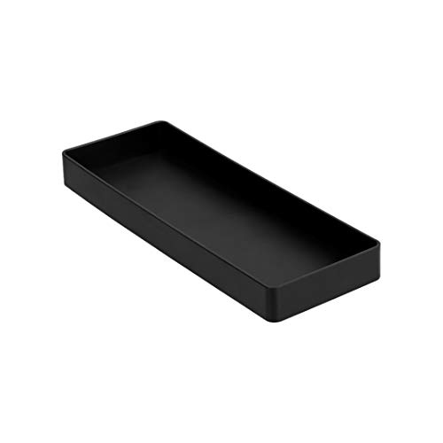 AmazonBasics Organizador de plástico, media bandeja para accesorios, negro