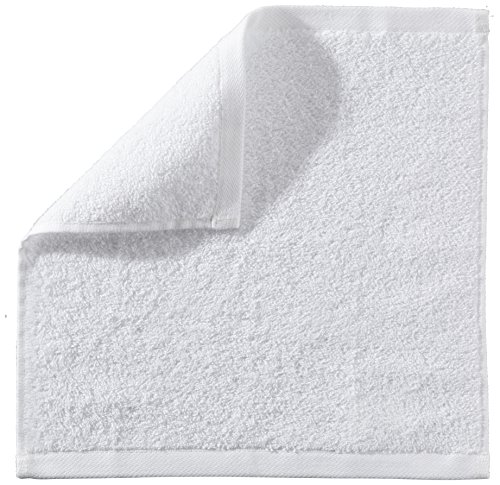 AmazonBasics - Paños de algodón (30,5 x 30,5 cm), pack de 12 - Blanco