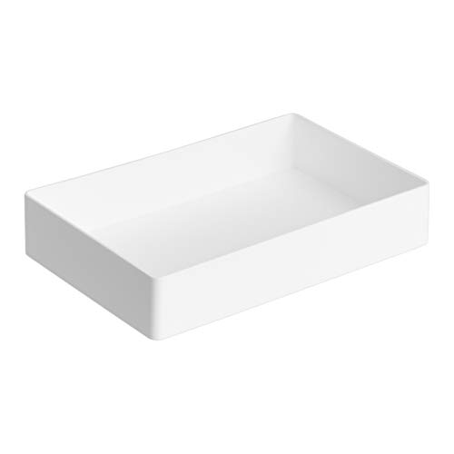 AmazonBasics Paquete de organizadores de plástico, bandeja para cartas (paquete de 2) y bandeja para accesorios, blanco