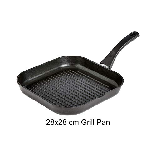 AmazonBasics Sartén parrilla de inducción, antiadherente, 28 cm