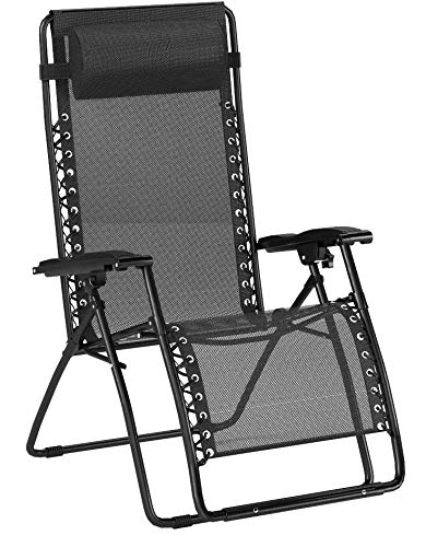 AmazonBasics Silla Gravedad Cero, Negra