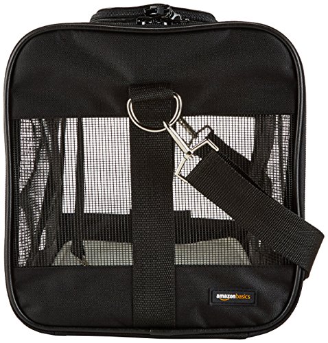 AmazonBasics - Trasportín negro con laterales flexibles - Grande