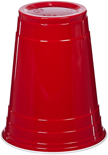 AmazonBasics - Vasos de plástico desechables, 473 ml - Pack de 240, Rojo