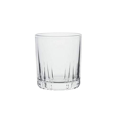 AmazonCommercial Lowball Drinking Glasses, Barware Glass Tumbler, 11.1 oz., Set of 8