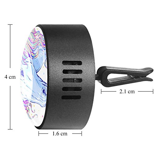 Ambientador de Coche con diseño de Cabeza de Unicornio Azul con Arco Iris de Goma EVA, difusor de aceites Esenciales de aromaterapia, Fruta de la pasión Floral