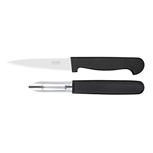 Amefa Polypro Set 2 cuchillos + pelador, Hoja en acero inoxidable 13/0, Largo: 21 cm/ancho: 2 cm, PLASTICO+Metal