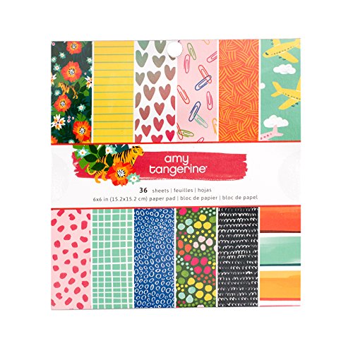 American Crafts Amy Tan Hustle & Heart 36 Hojas de Papel de 6 x 15 cm, marrón, 6-x-6-Inch