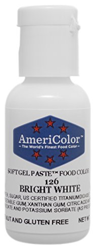 AmeriColor Carcasa de Gel de Pasta de Comida Color.75-Ounce, Brillante Blanco