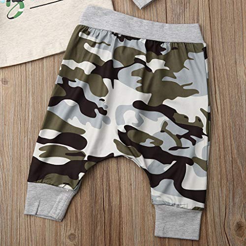 AMhomely pronnotion Venta Recién Nacido Bebé Niños Niñas Carta Sudadera Camuflaje Pantalones Sombrero Trajes