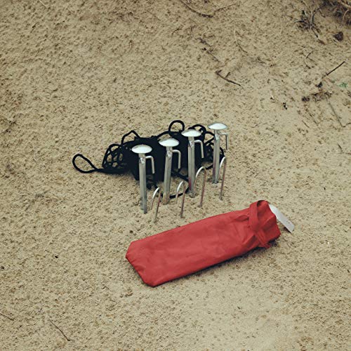 Amiaire Sombrilla de Playa - Sombrilla de Playa Grande 254 cm – 3 Posiciones - Protección UV, antiviento y Transpirable de Aluminio- Incluye Bolsa de Viaje (Rojo)